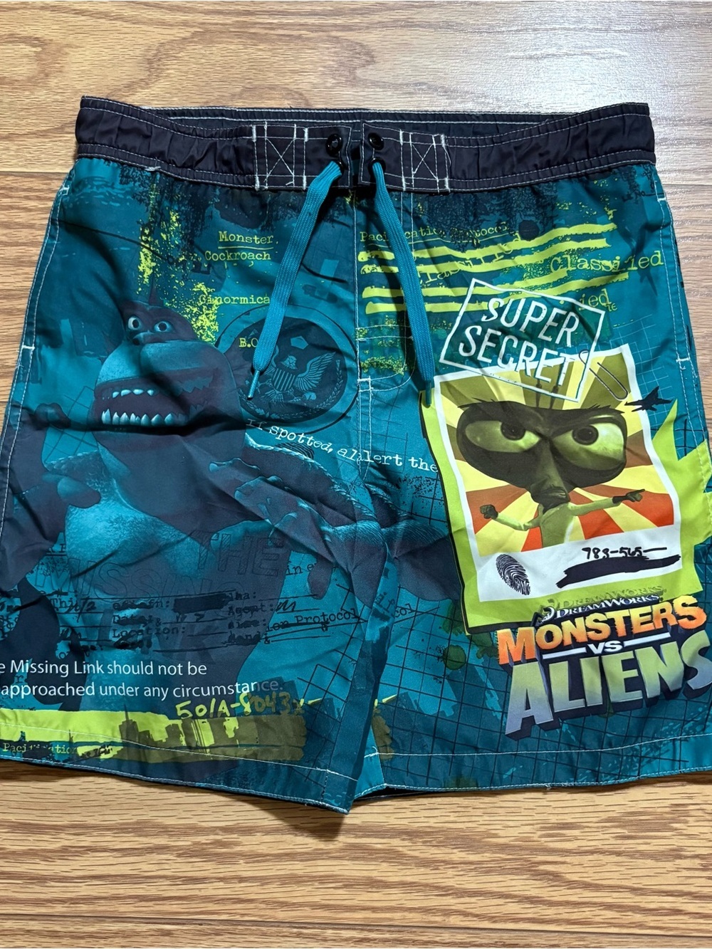 Y2K Dreamworks Monsters vs Aliens Boys Swim Trunks Size Youth 6/7